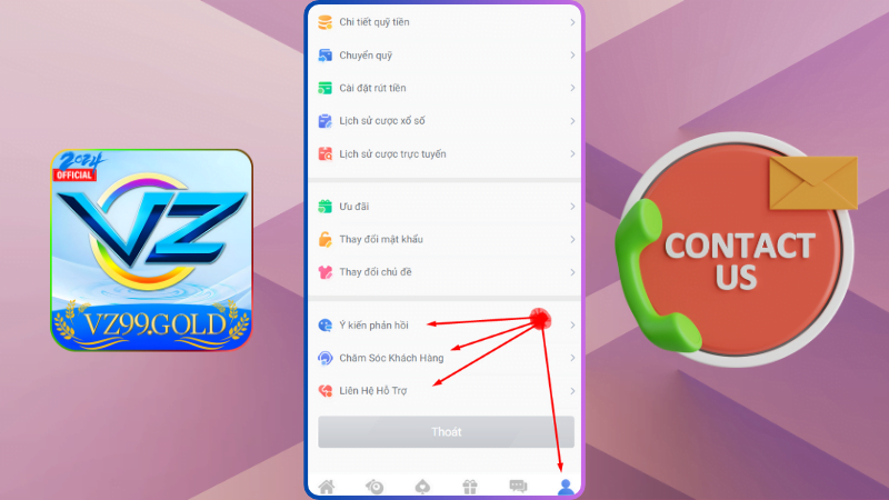 Liên hệ và Hỗ trợ VZ99 bằng nhiều hình thức khác nhau